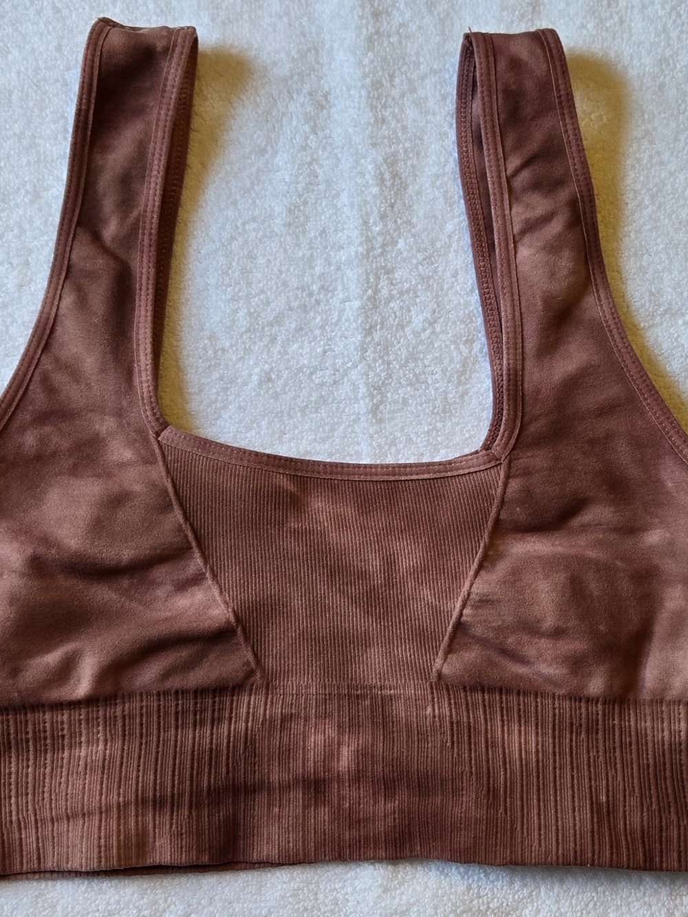 Free People Movement Good Karma Square Neck Sports Bra Tie Dye Brown Size XS/S